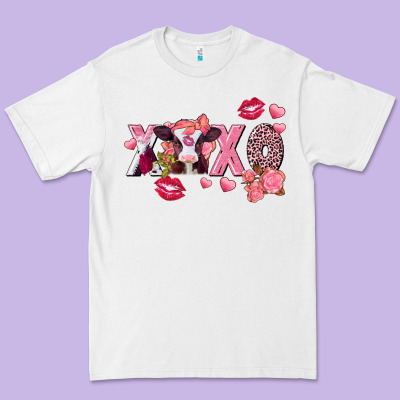 Xoxo Baby Cow Valentine's Day Premium Tee Designed By Fadigitalartstudio