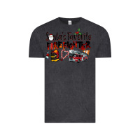 Vintage Black Santa's Favorite Firefighter Vintage Tee - LillyAllenDesigns