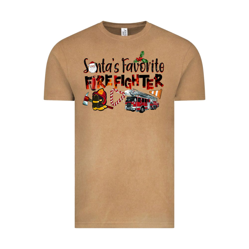 Santa's Favorite Firefighter Vintage Tee by LillyAllenDesigns | Teevron