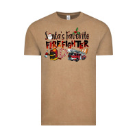 Vintage Coffee Santa's Favorite Firefighter Vintage Tee - LillyAllenDesigns