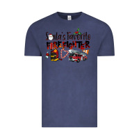 Vintage Denim Santa's Favorite Firefighter Vintage Tee - LillyAllenDesigns