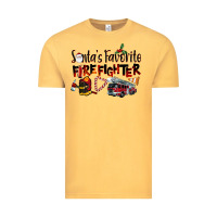 Vintage Mustard Santa's Favorite Firefighter Vintage Tee - LillyAllenDesigns