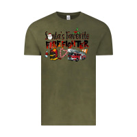 Vintage Olive Santa's Favorite Firefighter Vintage Tee - LillyAllenDesigns