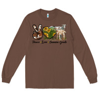 Chestnut Peace Love Saanen Goats Long Sleeve Tee - LillyAllenDesigns