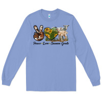 Colony Blue Peace Love Saanen Goats Long Sleeve Tee - LillyAllenDesigns