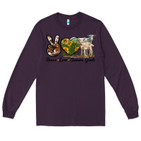Plum Peace Love Saanen Goats Long Sleeve Tee - LillyAllenDesigns