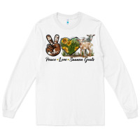 White Peace Love Saanen Goats Long Sleeve Tee - LillyAllenDesigns