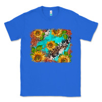 True Royal western sunflowers turquoise cowhide  tooled leather Classic Tee - BarkalooDesign