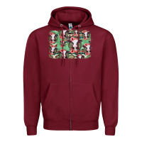 Burgundy baby cow floral aztec background Zipper Hoodie - Jasminsmagicworld