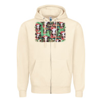 Sandshell baby cow floral aztec background Zipper Hoodie - Jasminsmagicworld