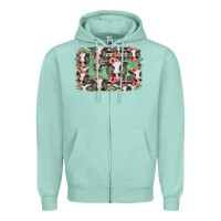 Seafoam baby cow floral aztec background Zipper Hoodie - Jasminsmagicworld