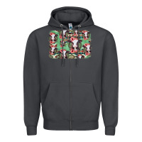 Smoke baby cow floral aztec background Zipper Hoodie - Jasminsmagicworld