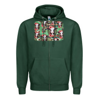 Sports Green baby cow floral aztec background Zipper Hoodie - Jasminsmagicworld