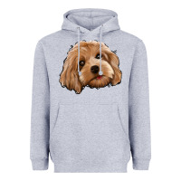 Heather Grey Cockapoo Heavyweight Hoodie - Jasminsmagicworld