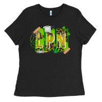 Black St. Patricks Day Lpn Ladies Tee - CowhideDigitalArt