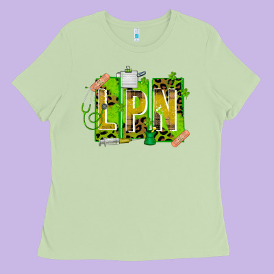 St. Patricks Day Lpn Ladies Tee Designed By Cowhidedigitalart