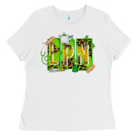White St. Patricks Day Lpn Ladies Tee - CowhideDigitalArt
