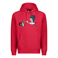 Cardinal stork with black baby boy Premium Hoodie - BarkalooDesign