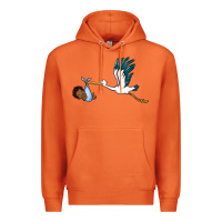 Carrot stork with black baby boy Premium Hoodie - BarkalooDesign