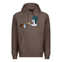 Coffee stork with black baby boy Premium Hoodie - BarkalooDesign
