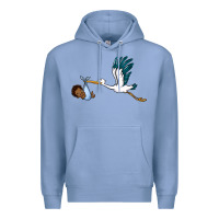 Colony Blue stork with black baby boy Premium Hoodie - BarkalooDesign