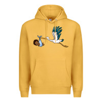 Mustard stork with black baby boy Premium Hoodie - BarkalooDesign