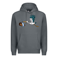 Rock stork with black baby boy Premium Hoodie - BarkalooDesign