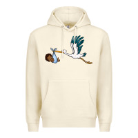 Sandshell stork with black baby boy Premium Hoodie - BarkalooDesign