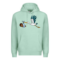 Seafoam stork with black baby boy Premium Hoodie - BarkalooDesign