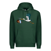 Sports Green stork with black baby boy Premium Hoodie - BarkalooDesign