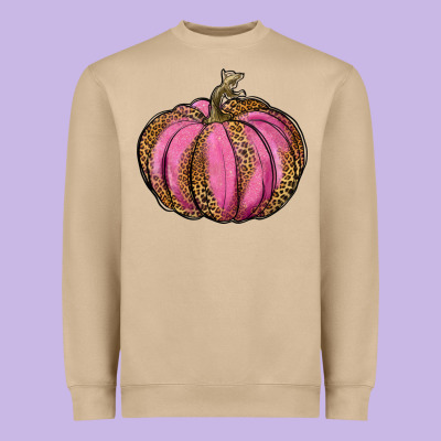 Leopard Cancer Pumpkin Heavyweight Sweatshirt Designed By Ranaportraitstore
