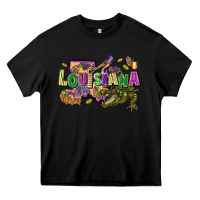 Black louisiana mardi gras Heavy Core Tee - FaDigitalArtStudio