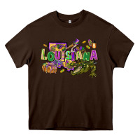 Chocolate Brown louisiana mardi gras Heavy Core Tee - FaDigitalArtStudio