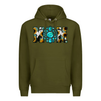 Army Green Sunflower Cowhide Turquoise Gemstone Mom Premium Hoodie - Jasminsmagicworld