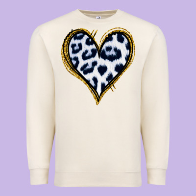 Dalmatians Heart Gold Glitter Premium Sweatshirt Designed By Jasminsmagicworld