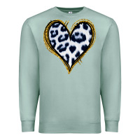 Seafoam Dalmatians Heart Gold Glitter Premium Sweatshirt - Jasminsmagicworld