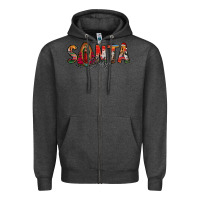 Charcoal Heather santa baby lady of guadalupe Zipper Hoodie - Jasminsmagicworld