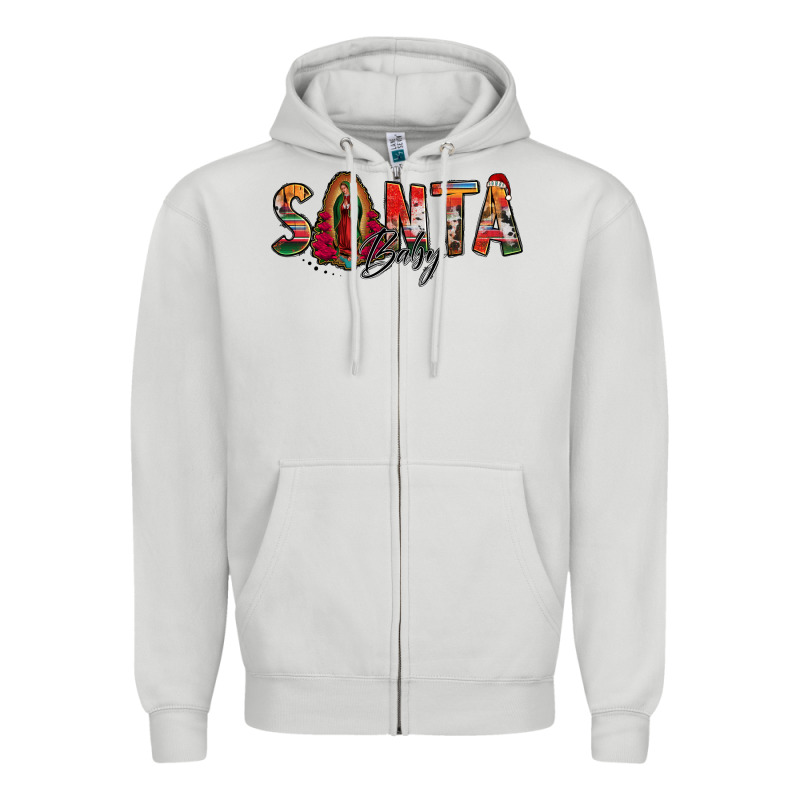 Santa Baby Lady Of Guadalupe Zipper Hoodie by Jasminsmagicworld | Teevron