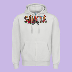 Santa Baby Lady Of Guadalupe Zipper Hoodie Designed By Jasminsmagicworld