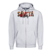 Heather Grey santa baby lady of guadalupe Zipper Hoodie - Jasminsmagicworld