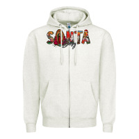 Oatmeal Heather santa baby lady of guadalupe Zipper Hoodie - Jasminsmagicworld