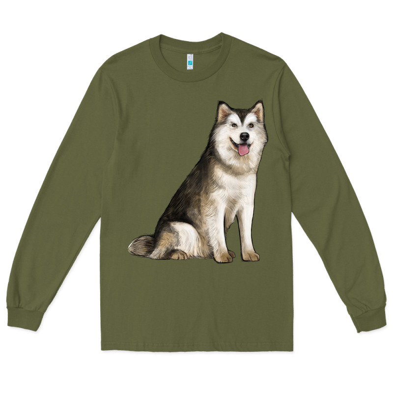 Alaskan Malamute Dog Long Sleeve Tee by LillyAllenDesigns | Teevron