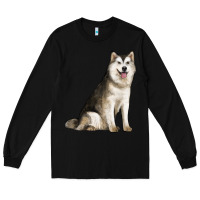 Black Alaskan Malamute Dog Long Sleeve Tee - LillyAllenDesigns