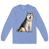 Colony Blue Alaskan Malamute Dog Long Sleeve Tee - LillyAllenDesigns