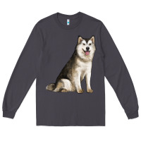 Smoke Alaskan Malamute Dog Long Sleeve Tee - LillyAllenDesigns