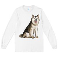 White Alaskan Malamute Dog Long Sleeve Tee - LillyAllenDesigns