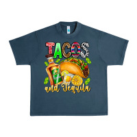 Midnight Navy Tacos And Tequila Urban Heavy Tee - CowhideDigitalArt