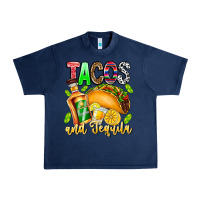 Navy Tacos And Tequila Urban Heavy Tee - CowhideDigitalArt