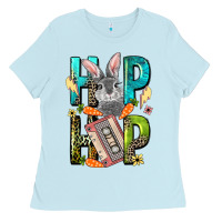 Baby Blue Western hip hop Bunny Easter Day Ladies Tee - LillyAllenDesigns