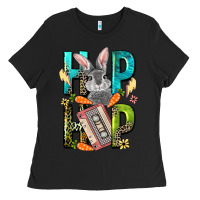 Black Western hip hop Bunny Easter Day Ladies Tee - LillyAllenDesigns